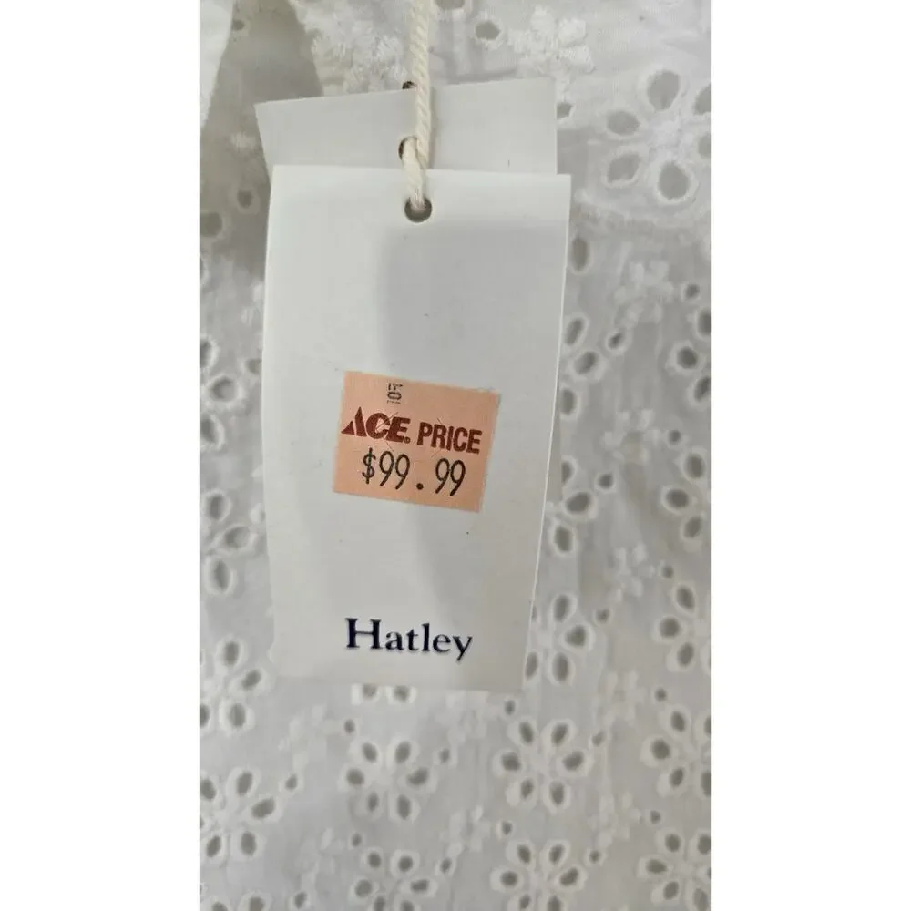 NWT Womens Hatley Eyelet Lace Shift Sundress White Size XS Knee Length MSRP $99 - Picture 5 of 10